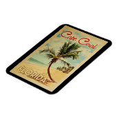 Cape Coral Palm Tree Vintage Travel Magnet (Left Side)