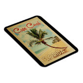 Cape Coral Palm Tree Vintage Travel Magnet (Right Side)