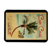 Cape Coral Palm Tree Vintage Travel Magnet (Horizontal)