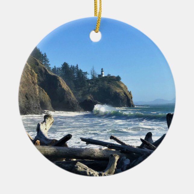 Cape Disappointment Lighthouse, Washington Ceramic Ornament (Front)