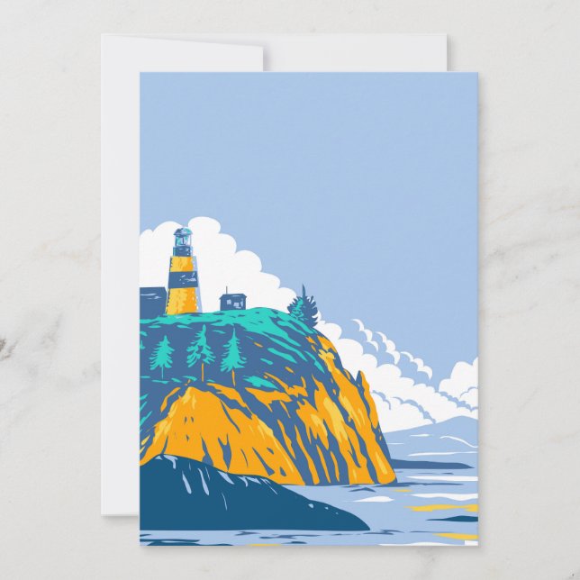 Cape Disappointment with Lighthouse Thank You Card (Front)