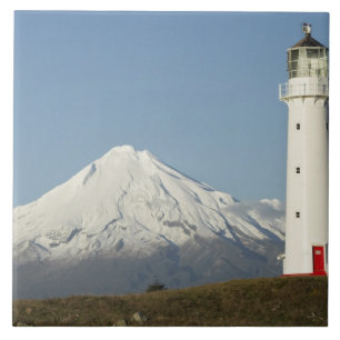 Cape Egmont Lighthouse and Mt Taranaki / Mt Ceramic Tile