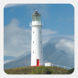 Cape Egmont Lighthouse and Mt Taranaki/Mt Square Sticker