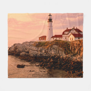 Cape Elizabeth   Portland Head Light   Maine Fleece Blanket