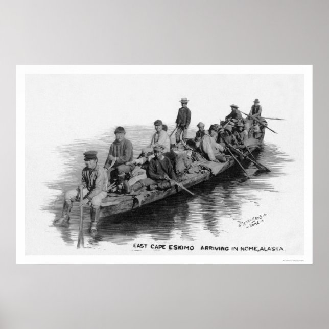 Cape Eskimos Arriving Nome AK 1910 Poster (Front)