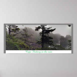 Cape Flattery in the Rain panoramic poster