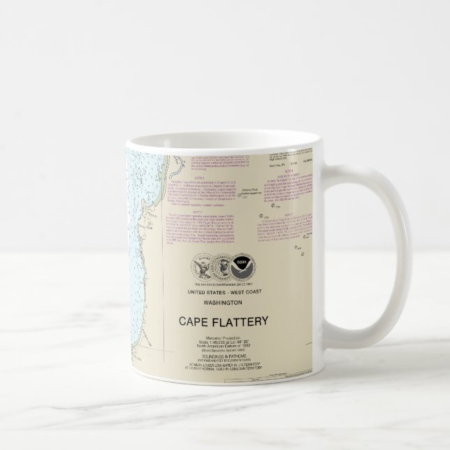 Cape Flattery Nautical Chart 18485 Coffee Mug (Right)