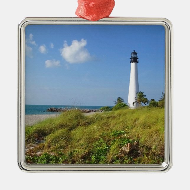 Cape Florida Lighthouse Metal Ornament (Front)