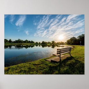 Cape Girardeau County Park Bench Sunset Poster