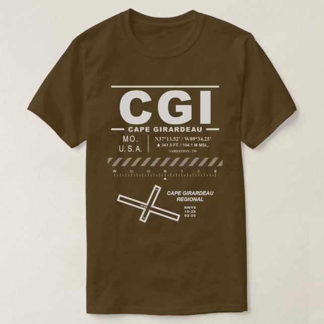Cape Girardeau Regional Airport CGI T-Shirt (Design Front)