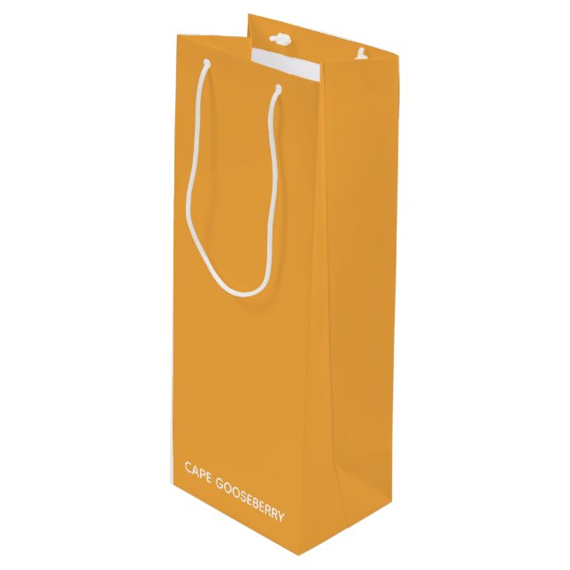 Cape Gooseberry yellow colour name Wine Gift Bag (Front Angled)