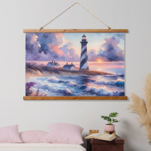 Cape Hatteras Lighthouse at Sunset Coastline Hanging Tapestry
