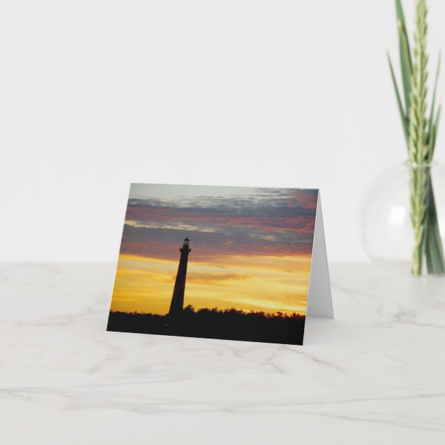 Cape Hatteras Lighthouse at Sunset Note Card (Front)