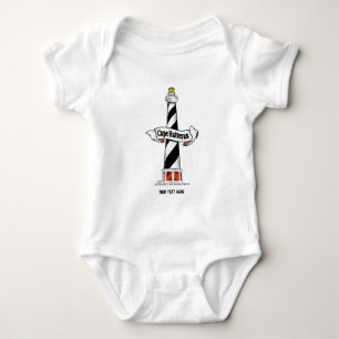 Cape Hatteras Lighthouse black and white Baby Bodysuit