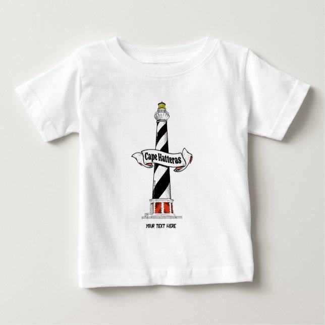 Cape Hatteras Lighthouse black and white Baby T-Shirt (Front)