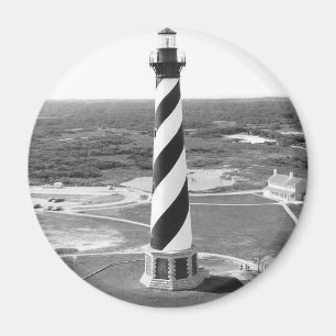 Cape Hatteras Lighthouse black and white photo Magnet