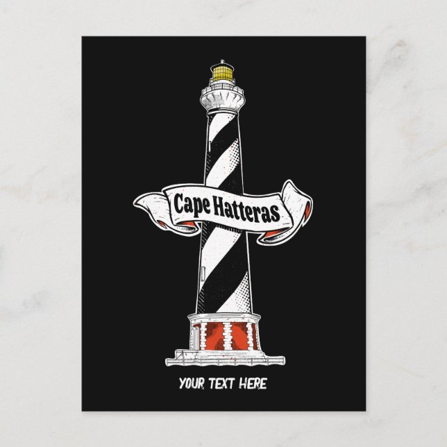 Cape Hatteras Lighthouse black and white Postcard (Front)