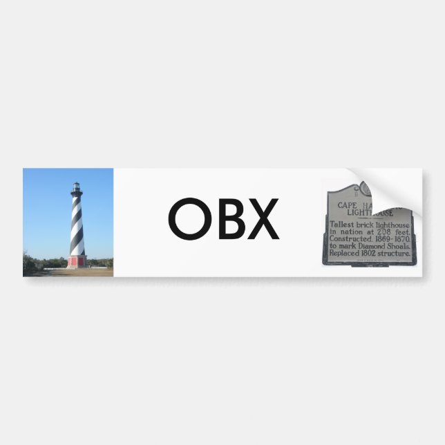 Cape Hatteras Lighthouse Bumper Sticker #1 OBX (Front)