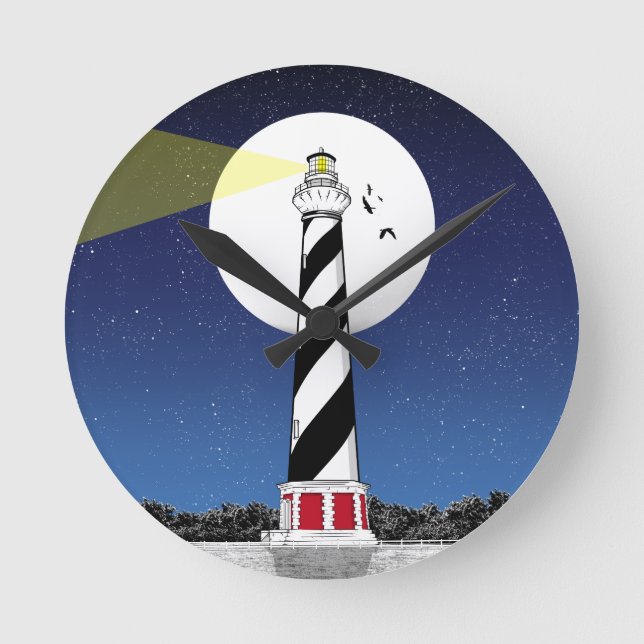 Cape Hatteras Lighthouse BUXTON Round Clock (Front)