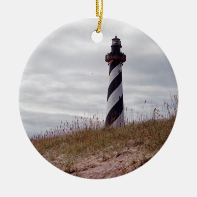 Cape Hatteras Lighthouse Ceramic Tree Decoration (Front)