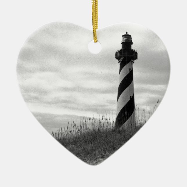 Cape Hatteras Lighthouse Ceramic Tree Decoration (Front)