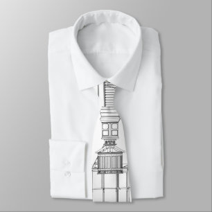 Cape Hatteras Lighthouse Lantern Room Blueprint Tie