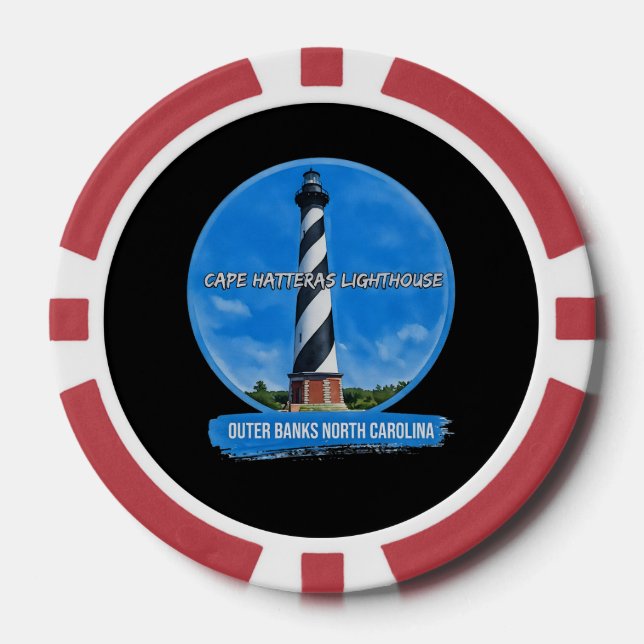 Cape Hatteras lighthouse outer banks N.C. Poker Chips (Front)