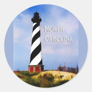 Cape Hatteras Lighthouse Poster North Carolina Classic Round Sticker