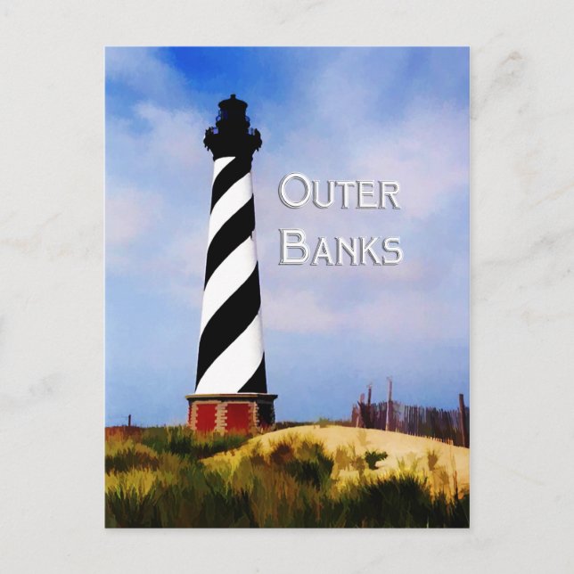 Cape Hatteras Lighthouse Poster Text Outer Banks Postcard (Front)