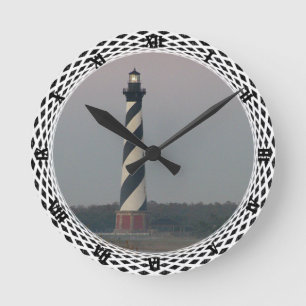 CAPE HATTERAS LIGHTHOUSE ROUND CLOCK