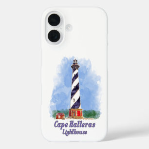 Cape Hatteras Lighthouse Watercolor North Carolina iPhone 16 Case