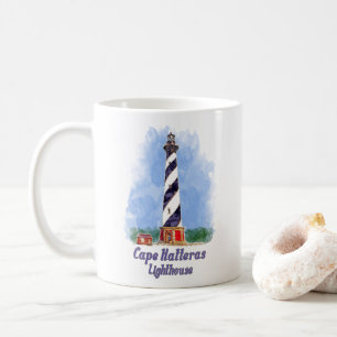 Cape Hatteras Lighthouse Watercolor North Carolina Coffee Mug