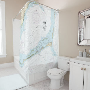 Cape Hatteras Nautical Chart 11555 Shower Curtain
