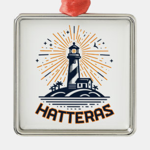 Cape Hatteras North Carolina Lighthouse Sunrise Metal Ornament