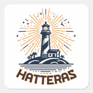 Cape Hatteras North Carolina Lighthouse Sunrise Square Sticker