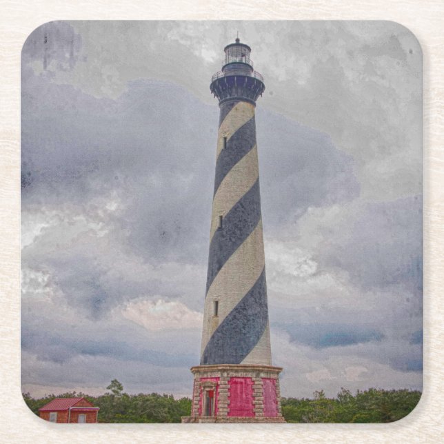 Cape Hatteras Square Paper Coaster (Front)