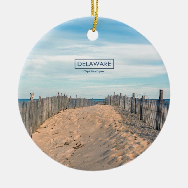 Cape Henlopen. Ceramic Ornament (Front)