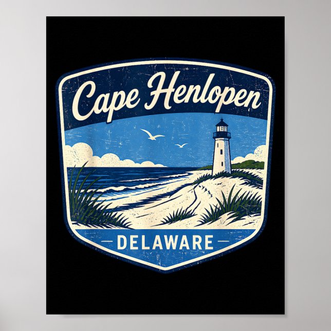 Cape henlopen delaware lighthouse beach ocean poster (Front)