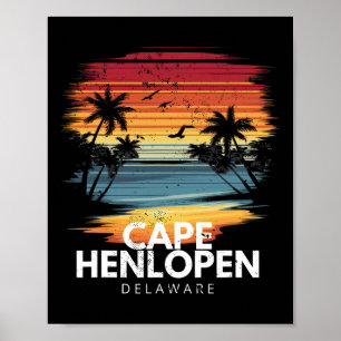 Cape Henlopen State Park Delaware Surfboard Surfin Poster