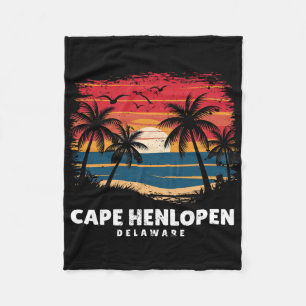 Cape Henlopen State Park Delaware Surfboarder Retr Fleece Blanket