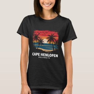 Cape Henlopen State Park Delaware Surfboarder Retr T-Shirt