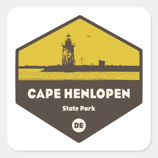 Cape Henlopen State Park Square Sticker (Front)