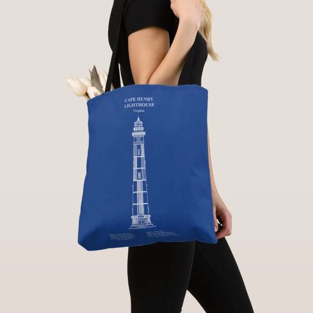 Cape Henry Lighthouse - Virginia – AD Tote Bag (Close Up)