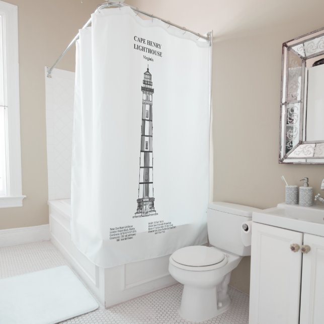 Cape Henry Lighthouse - Virginia - BD Shower Curtain (In Situ)