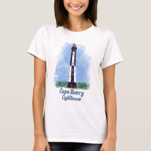 Cape Henry Lighthouse Watercolor - Virginia T-Shirt