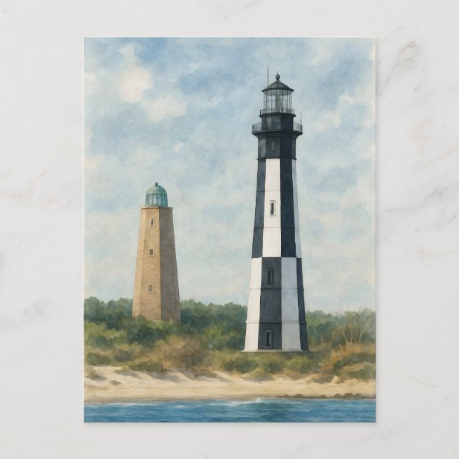 Cape Henry Lighthouses Postcard (Front)