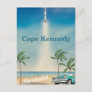 Cape Kennedy, florida USA vintage travel print Postcard