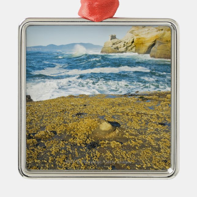 Cape Kiwanda And The Pacific Ocean Metal Ornament (Front)
