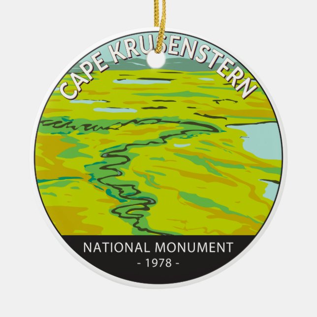 Cape Krusenstern National Monument Tundra River Ceramic Ornament (Front)