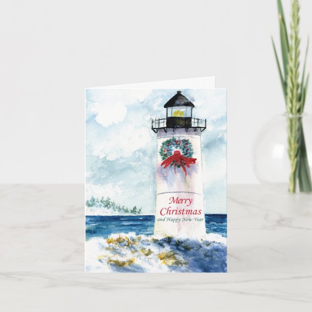 Cape Ligthouse Holiday Card (Front)